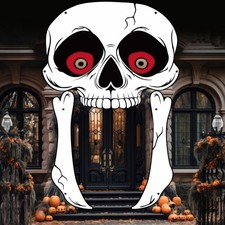 Large Halloween Skulls Party Door Banner Cover Creepy Hanging Decor Gothic Ho...
