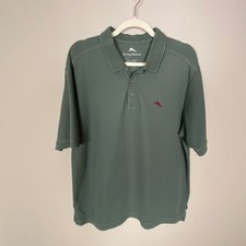 Tommy Bahama Supima Cotton Polo Shirt Mens Large Green Short Sleeves