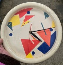 Rare Memphis Design Wall Clock by Junghans fo...