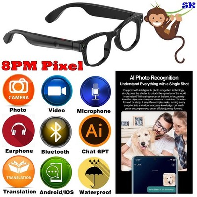 AI Glasses Smart glasses for drivers,anti-blue light Bluetooth sunglasses Popula