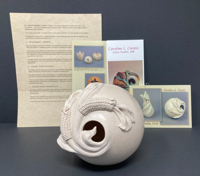 Caroline L. Carpio Signed Isleta Pueblo Corn Mother Pottery Native American