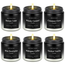 6 Pack Men Candles for Home Scented, Soy Wax 200 Hour Long Lasting Candle, So...