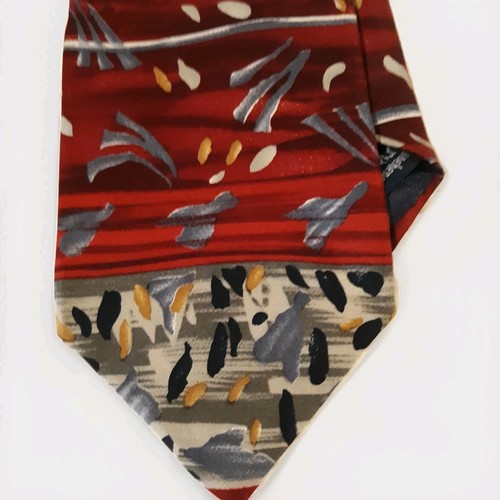 J. Garcia Mens Tie Dynamic Colorfull Design 100% Silk USA Made By Stonehenge 59"