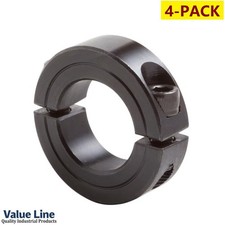 4-PACK! Value Line 2SC-75-BO, 3/4" ID 2-PC Clamp Collar, Steel, Blk Oxide, NEW!