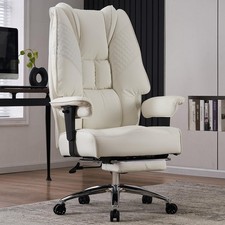 Big and Tall Office Chair 400lbs Wide Seat, Leather High Back Executive Offic...