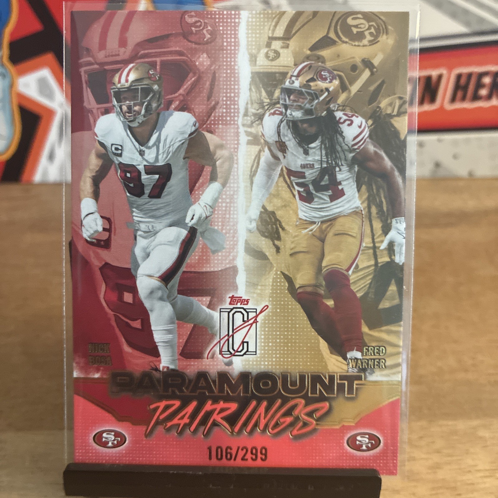 2025 Topps Signature Class - Nick Bosa / Fred Warner # 070/299 - 49ers #PP-15