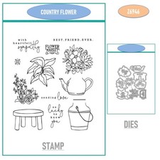 COUNTRY FLOWER Cutting Dies Stamps Scrapbook DIY Handmade Greeting Card Making