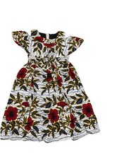 African ankara print kids / Girls With Shoulder dress Girls Ankara outfit.