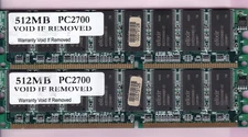 1GB 2x512MB PC3200 NANYA ELIXIR M2U51264DS8HB3G-5T DDR-400 RAM MEMORY KIT DDR1