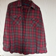 Mens long sleeve plaid flannel shirt size L