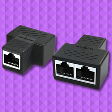 RJ45 Splitter Adapter 1 to 2 Ways Dual Female Port CAT6/5/7 LAN Ethernet Cable