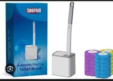 SNOFRID Disposable Toilet Brush Toilet Bowl Wand Holder Set 24PCS Cleaner