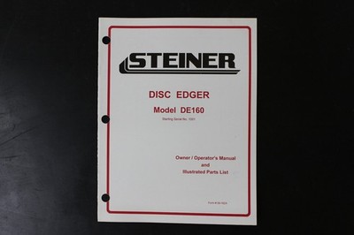 STEINER DE160 Disc Edger Owner Operator Manual Illustrated Parts List 09-152A
