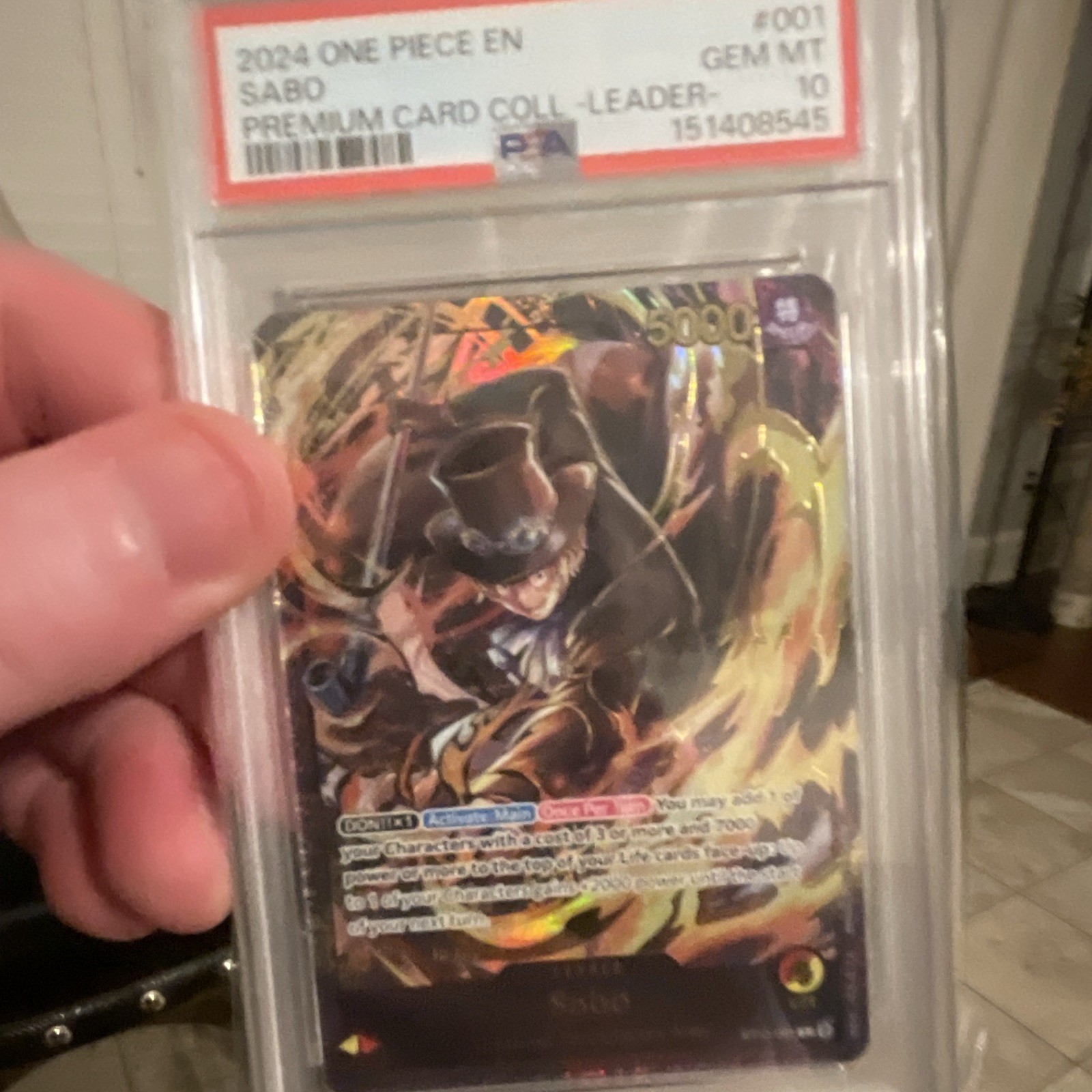One Piece CCG 2024 Premium Card Collection Promo Sabo ST13-001 Foil PSA 10 EN
