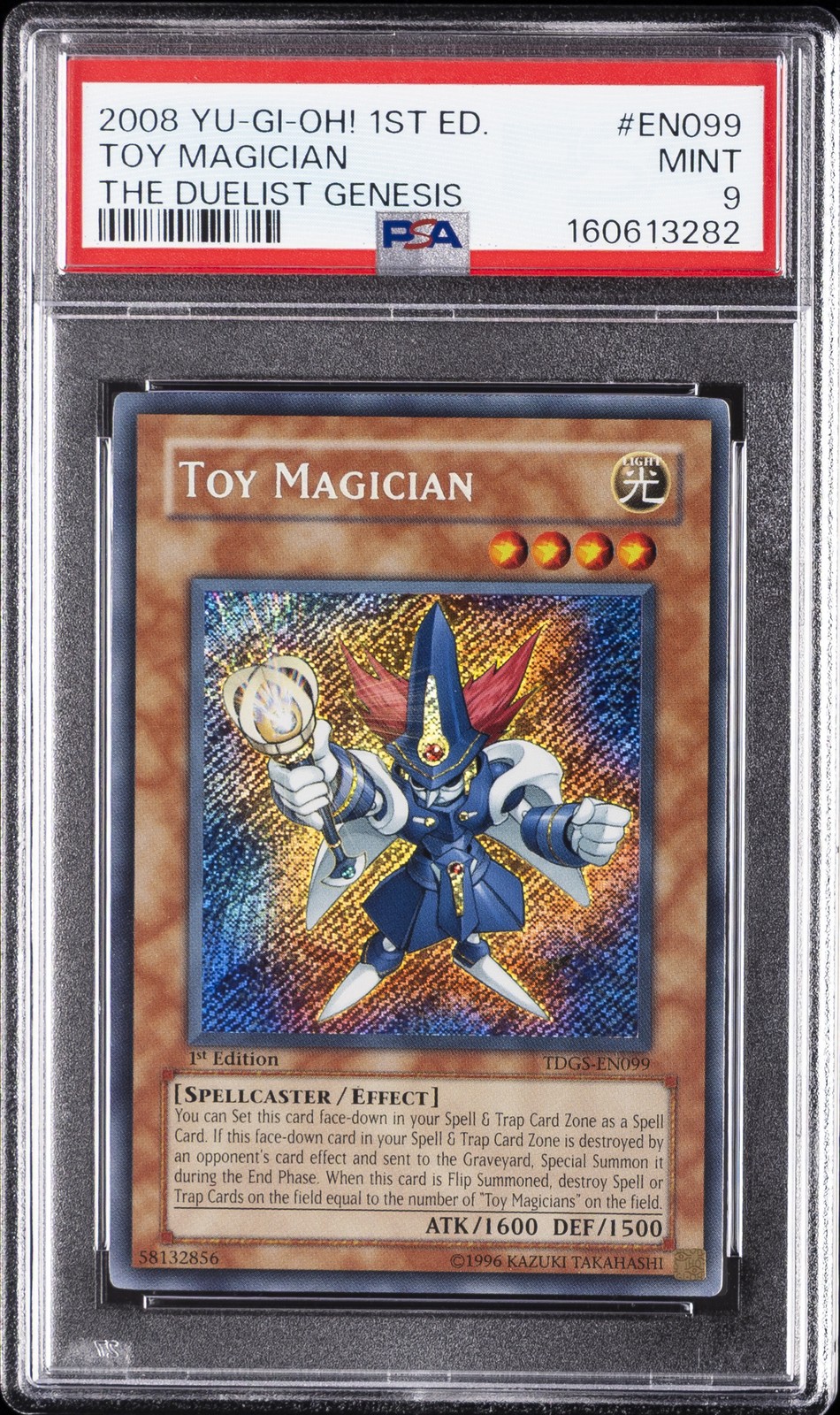 2008 YU-GI-OH! TDGS-THE DUELIST GENESIS 1ST EDITION #EN099 TOY MAGICIAN PSA 9