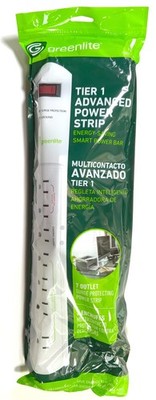 7 Outlet Power Strip Surge Protector Greenlite Tier 1 Advanced Energy-Saving Bar