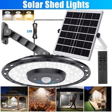 Dimmable Solar Pendant Light Outdoor Garden Courtyard Barn Shed Hanging Lamp
