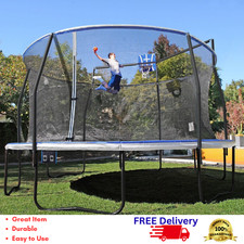 Sportspower Bounce Pro 15ft Trampoline Enclosure Slama Jama Basketball Hoop Set