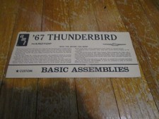 Amt 1967 Thunderbird Hardtop Model Kit Directions Only