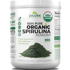 USDA Organic Spirulina Powder, 2.2 Pounds 1 KG, 303 Servings, Certified Koshe...