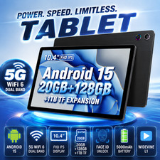 10.4" FHD Android 15 Tablet   20GB RAM, 128GB ROM 1TB Expandable Widevine L1
