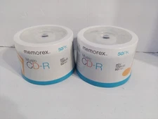 LOT OF 2 Memorex Music CD-R 50-Pack 700MB 80 Minute 40x Speed NEW (100 TOTAL)