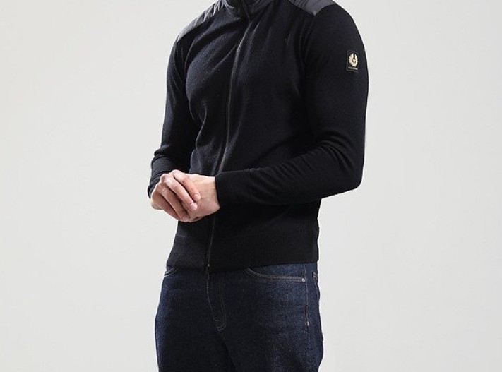 Belstaff Kelby Black Zip Cardigan for Men - Size S, Stylish Layering image 3