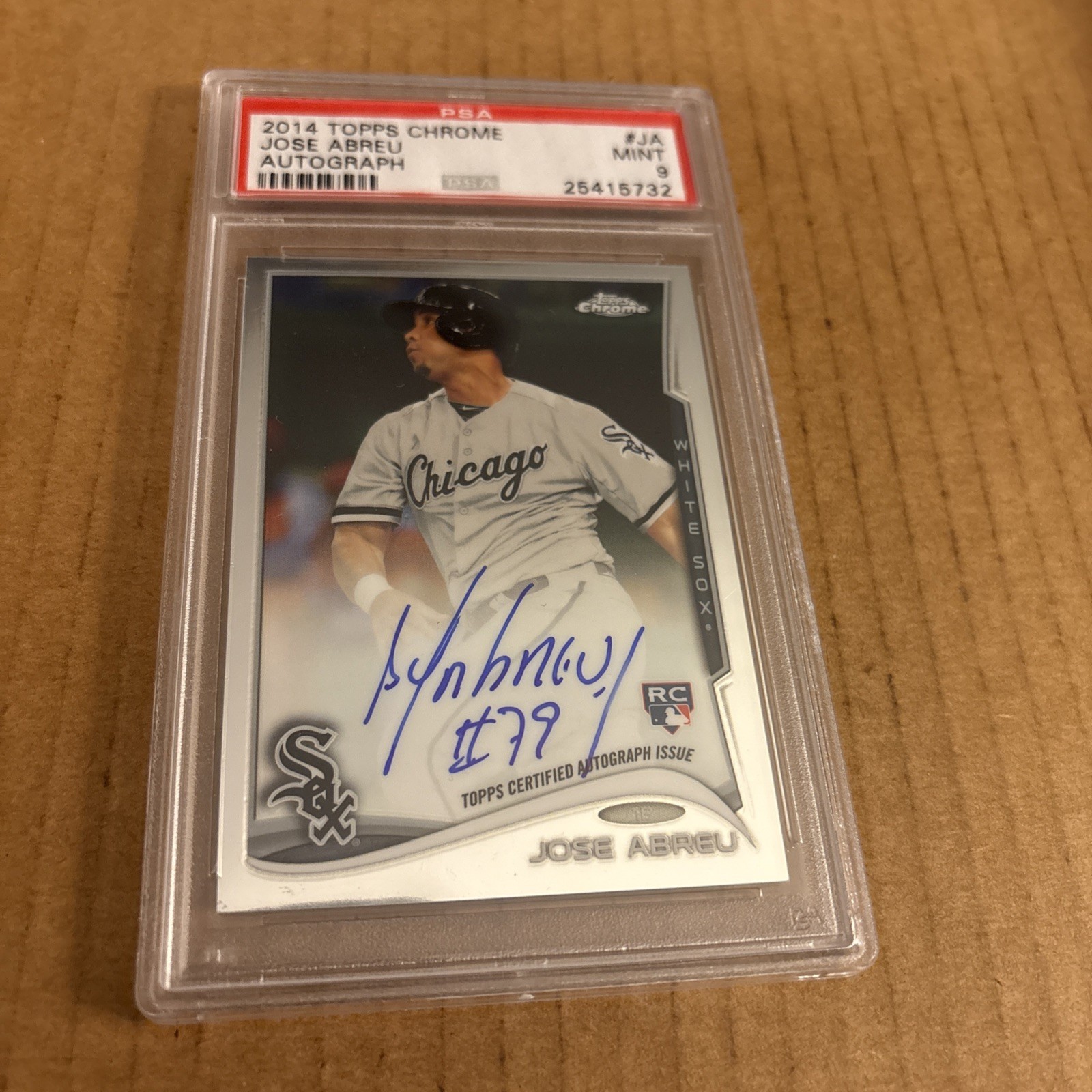 2014 Topps Chrome AUTO PSA 9 Jose Abreu RC #JA Chicago White Sox Baseball (f3)