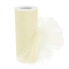6 Inch x 25 Yards Ivory Tulle Fabric Roll Mesh Gift Wrapping DIY Crafts Decor