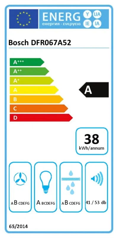 Bosch Flachschirmhaube Dunstabzug 60cm silber LED Metallfilter DFR067A52 A - Bild 2 von 4