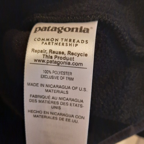 Patagonia Maglione Uomo XXL 2XL Nero Pile Synchilla Snap-T Felpa Escursionismo - Foto 8 di 11