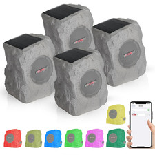 Rock Speaker Outdoor Waterproof Bluetooth Garden Speakers Solar USB Charging