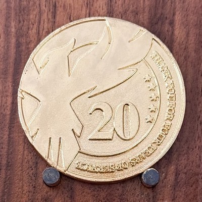 20 Years Service Golden Phoenix Thank You Challenge Coin  1#37