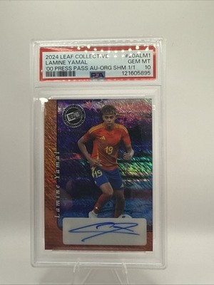 2024 Leaf Lamine Yamal Orange Shimmer Auto 1/1 PSA 10!! Barca Rookie RC Spain