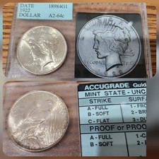 1922 No Mint Mark Peace Silver Dollar 90% Silver RARE Die Variety A2