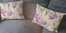 2 x Laura Ashley Gosford Floral Cranberry Duck Filled Cushions - Free P&P 