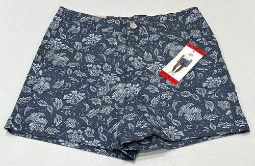 Jachs Girlfriend Women's Stretch Satin Chino Shorts Blue Size M