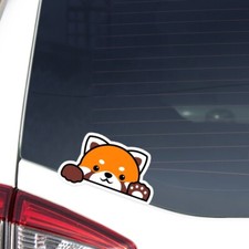 Adesivo impermeabile Peeking Red Panda Waving Paw auto decalcomania vinile paraurti Kawaii