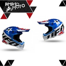 CASCO MOTO CROSS BIMBO BAMBINO UFO GENERAL JUNIOR OFFROAD PIT BIKE BLUE
