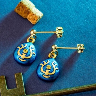 Ghibli Laputa: Castle in the Sky Flying Stone Earrings Palnart Japan limited New