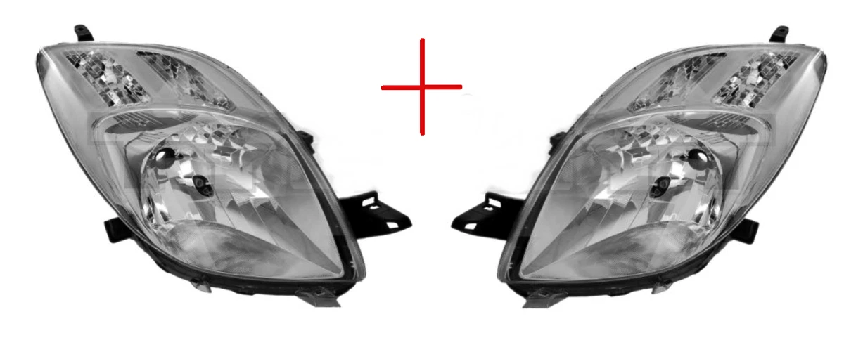 2 Phares Avant Gauche + Droite ATEC Pour Toyota Yaris (_P1_) 1999-2003 - Compatibles H4 Avec Réglage Électrique