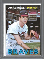 Don Schwall 1967 Topps Baseball Card #267-Atlanta Braves