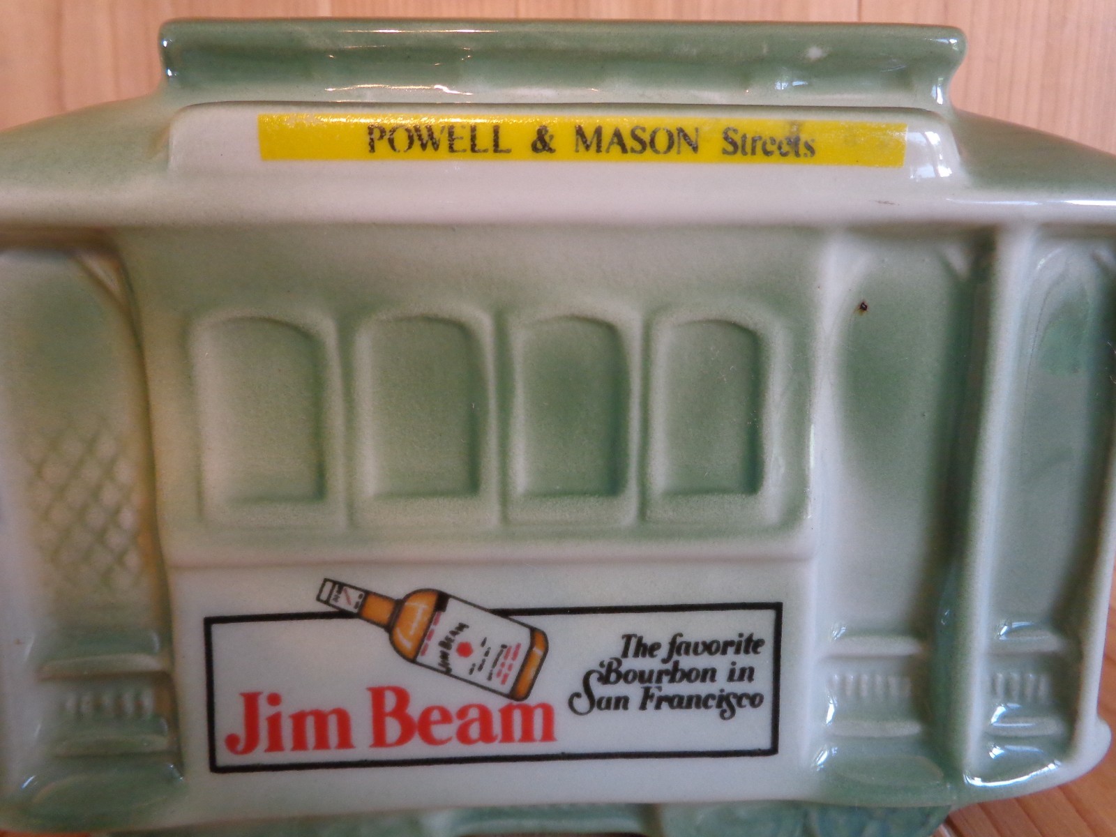 Jim Beam Trolley Decanter Vintage 1968 Green San Francisco Beam 110 Mo