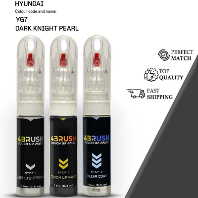 4BRUSH for HYUNDAI YG7 DARK KNIGHT PEARL Touch Up Paint Scratch Repair Kit Set Pen New