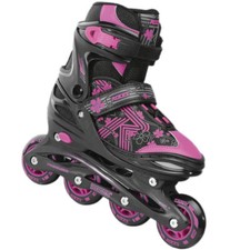 Roces Jokey Pattini In Linea Bambini Pattini Fitness Pattinaggio Nero Rosa