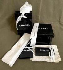 Empty Chanel boxes, gift bag, ribbons, insert paper, Tie box, sunglasses box