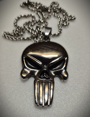 Punisher  Halskette   Geschenk Biker Motorrad-Liebhaber Halsketten-Anhänger