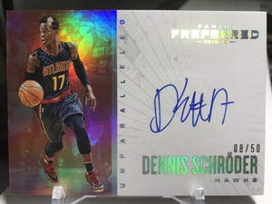 2015 16 Panini Preferred Unparalleled 50 Dennis Schroder 220 Auto Ebay