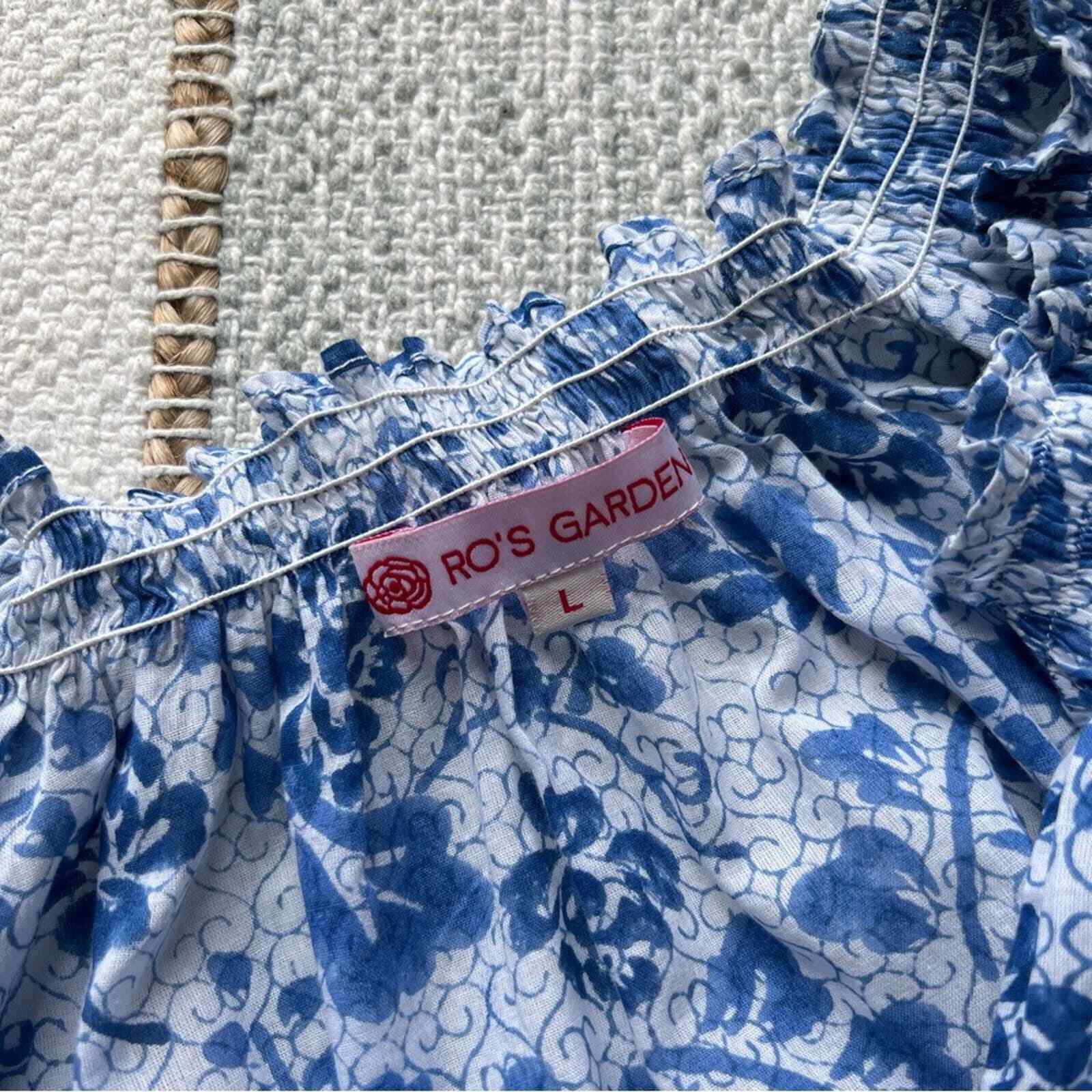 Ro’s Garden Tuckernuck Blue White Floral Short Flutte… Gem