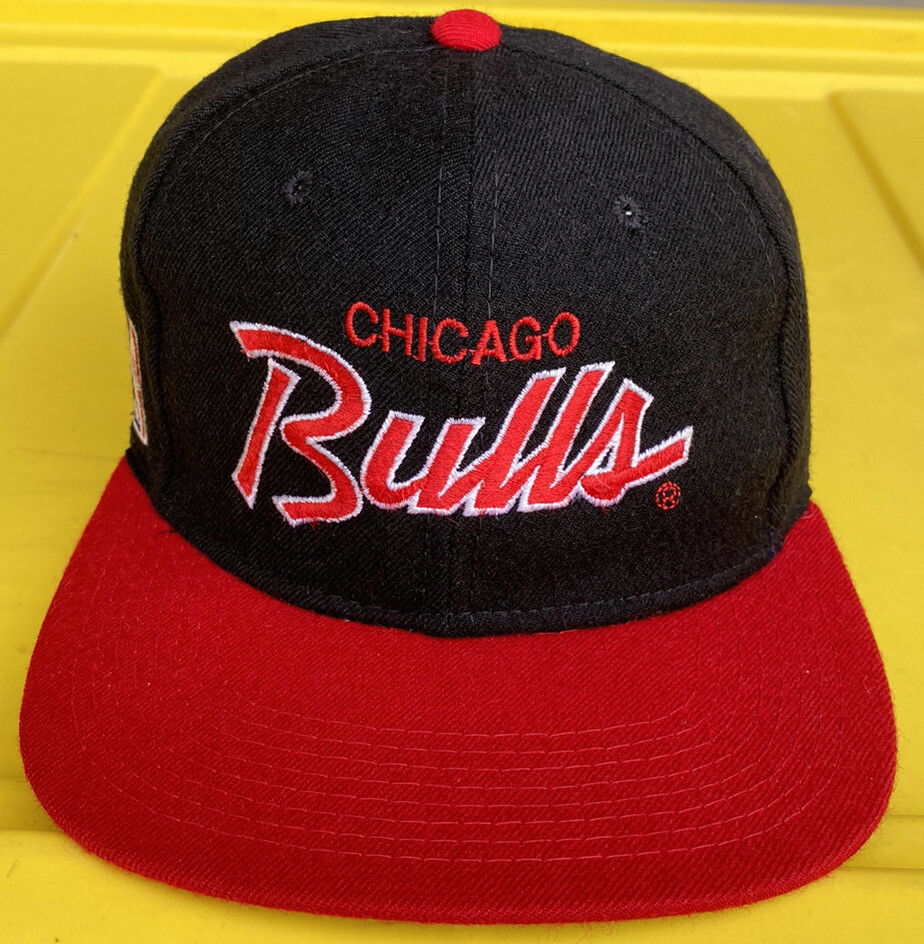 Vintage 90s Chicago Bulls Sports Specialties Script Hat Cap Tone Wool  Blend